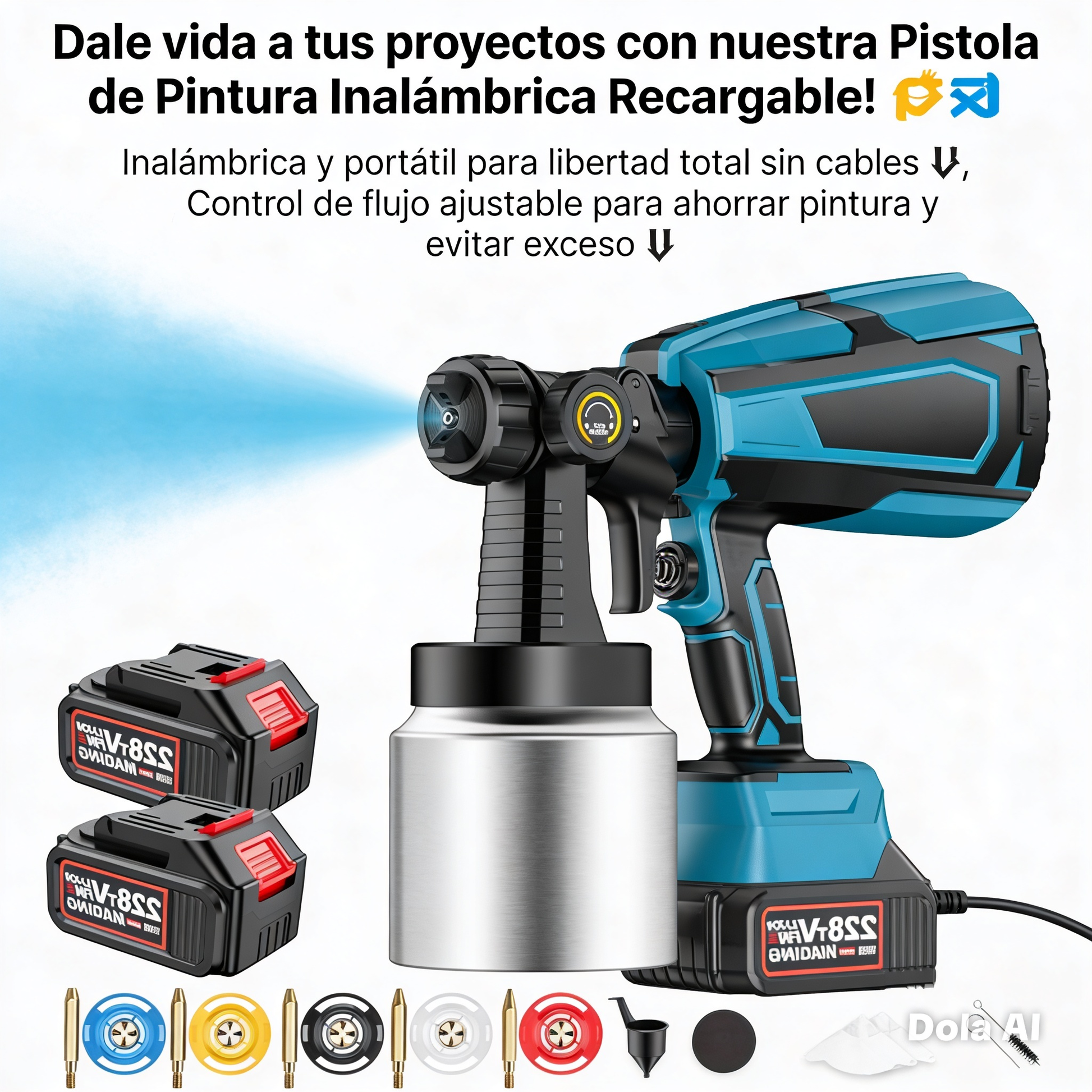 Pistola Pintura Inalambrica Doble Bateri Shopiahorra
