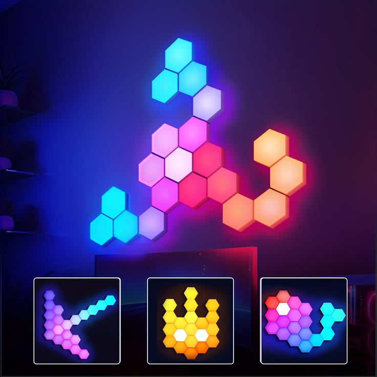 LAMPARA HEXAGONAL DE PARED  3 LUCES LED - Shopiahorra